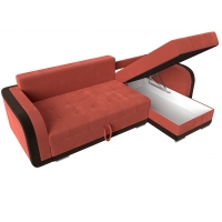 Угловой диван Марсель (микровельвет коралловый коричневый) - Изображение 2